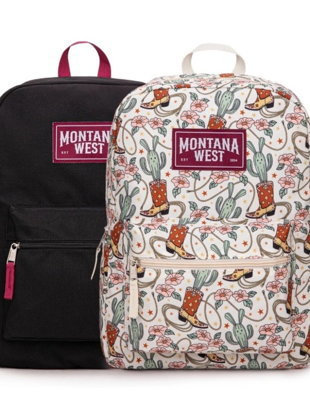 Montana West Cowboy Boots Cactus Print Backpack -2Pcs Set - Khaki